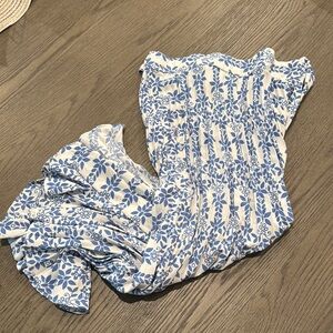 Blue and White Floral Skirt